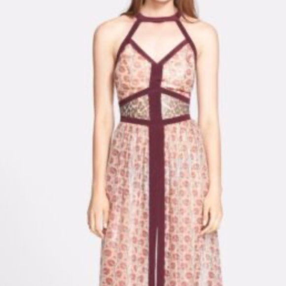 TAMARA MELLON Leopard Print Metallic Maxi Bohemian Gown - Picture 5 of 11